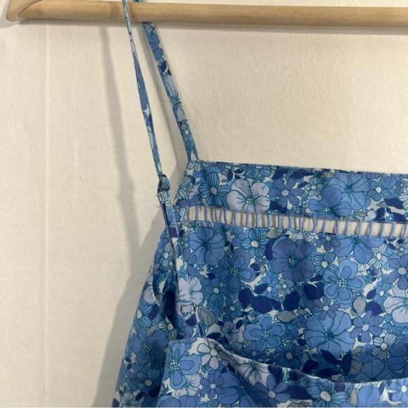 The Westside California Inspired Tank Top Maxi Blue Floral Cotton Dress Size XS - Picture 10 of 15